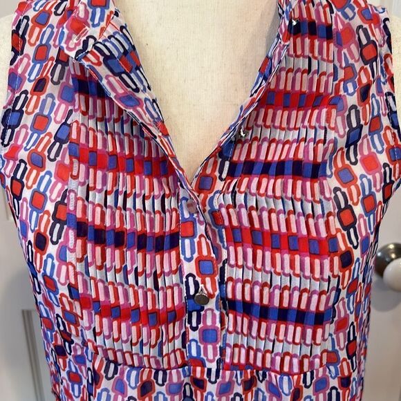 Banana republic factory colorful, sleeveless blouse, size extra small - Picture 2 of 7